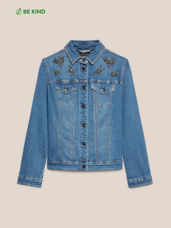 Embroidered jacket in soustenible cotton