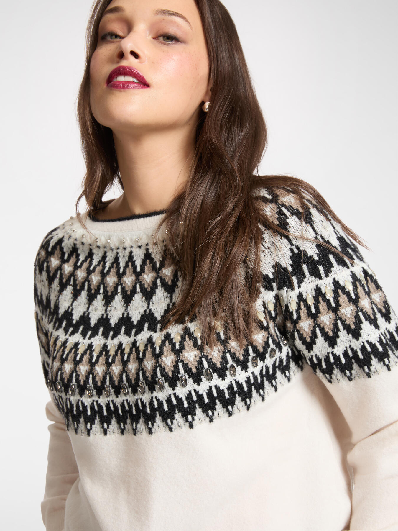 Su&eacute;ter "Fair Isle" bordado &agrave; m&atilde;o image number 3