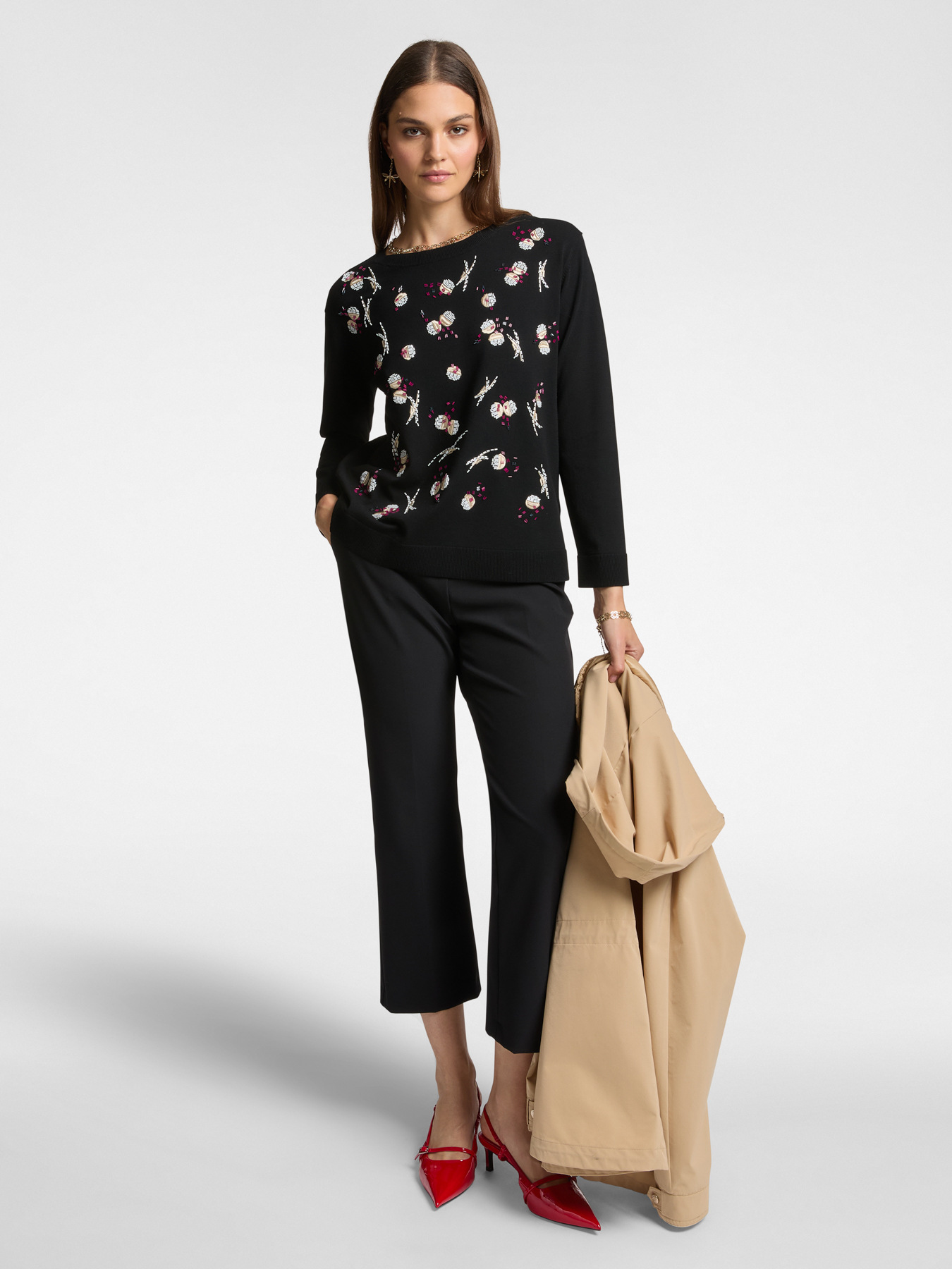 Maglia con ricamo ciliegie image number 2