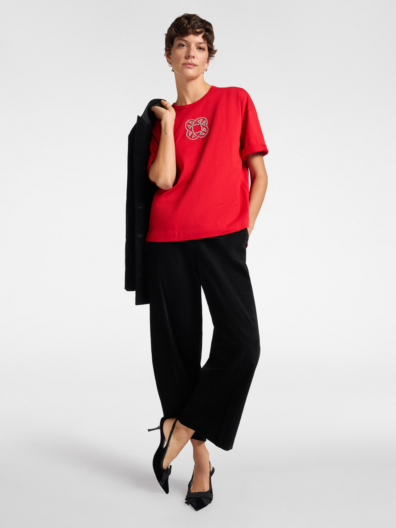 T-shirt con ricamo Monogram image number 3