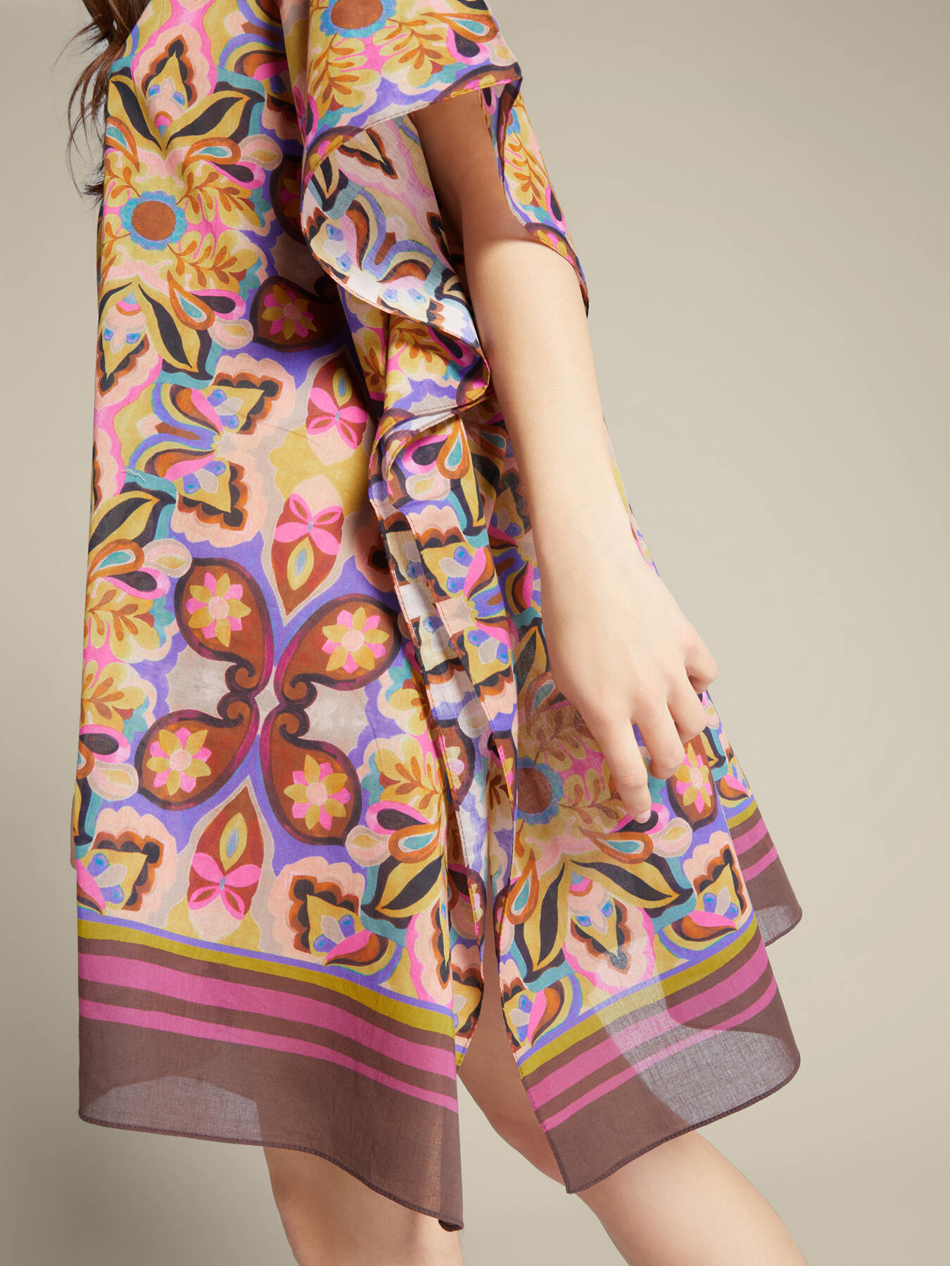 Caftan large en coton imprim&eacute; image number 3