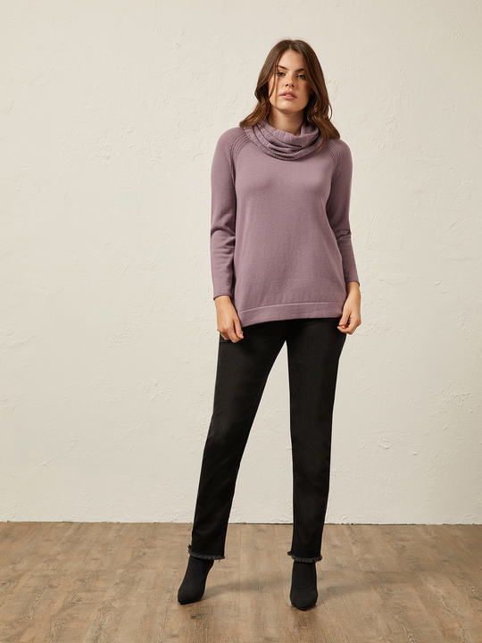 Elenamiro&nbsp;: Chandail avec col amovible ajour&eacute; Violet_1