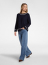 Striped viscose blend jersey image number 2
