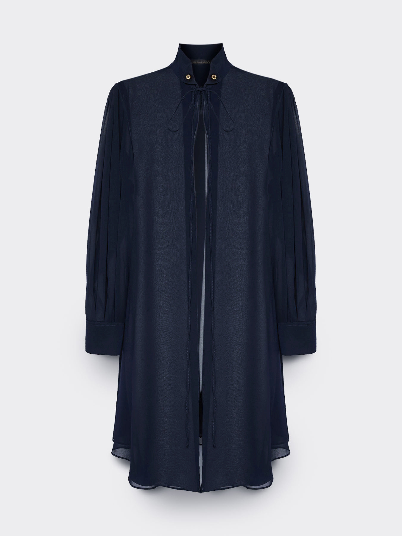 Camisa larga en georgette image number 4