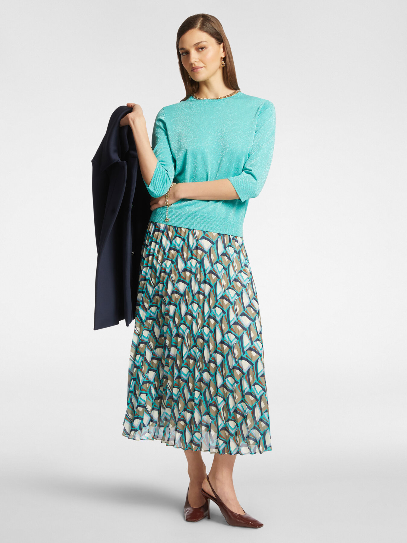 Gonna pliss&eacute; stampata image number 0