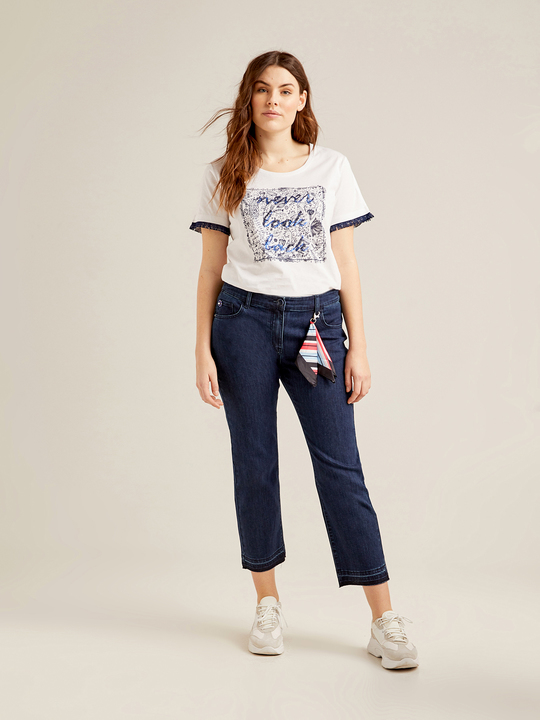 Elenamiro&nbsp;: Jean court avec foulard Bleu_1