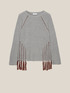 Sweater with embroidery and fringes image number 4
