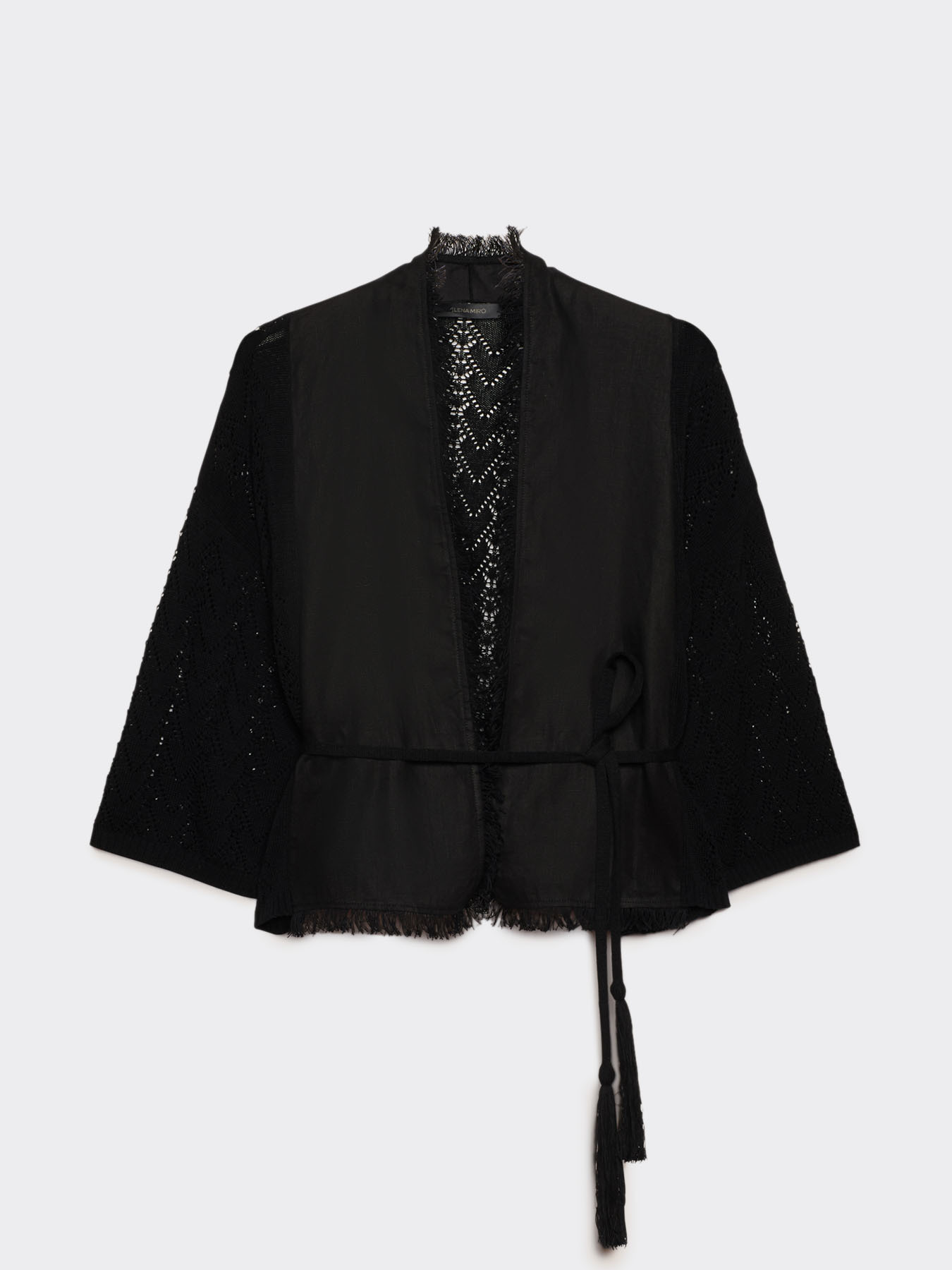 Cardigan in lino e tricot image number 5