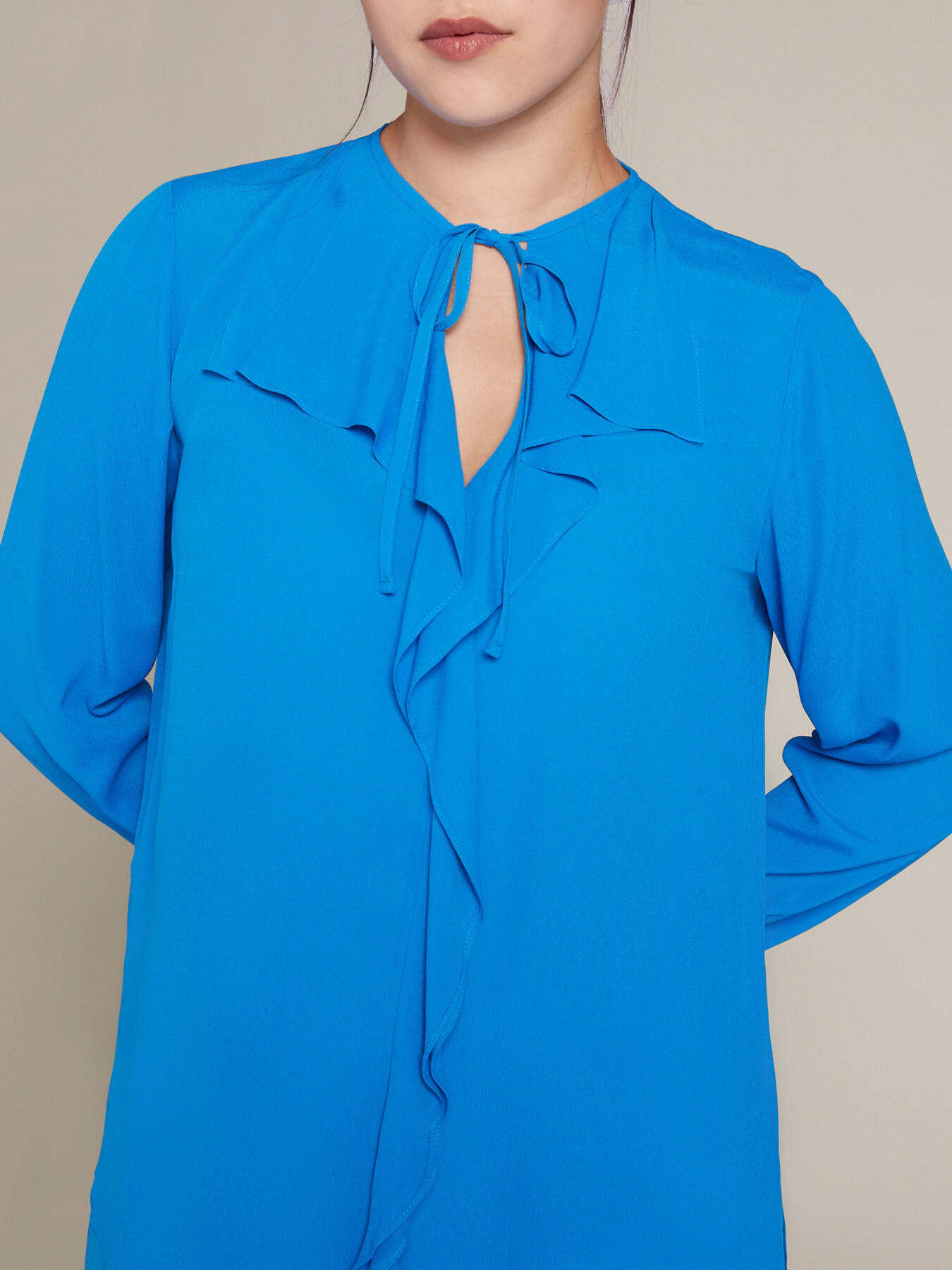 Blouse with ruffle and bow image number 3