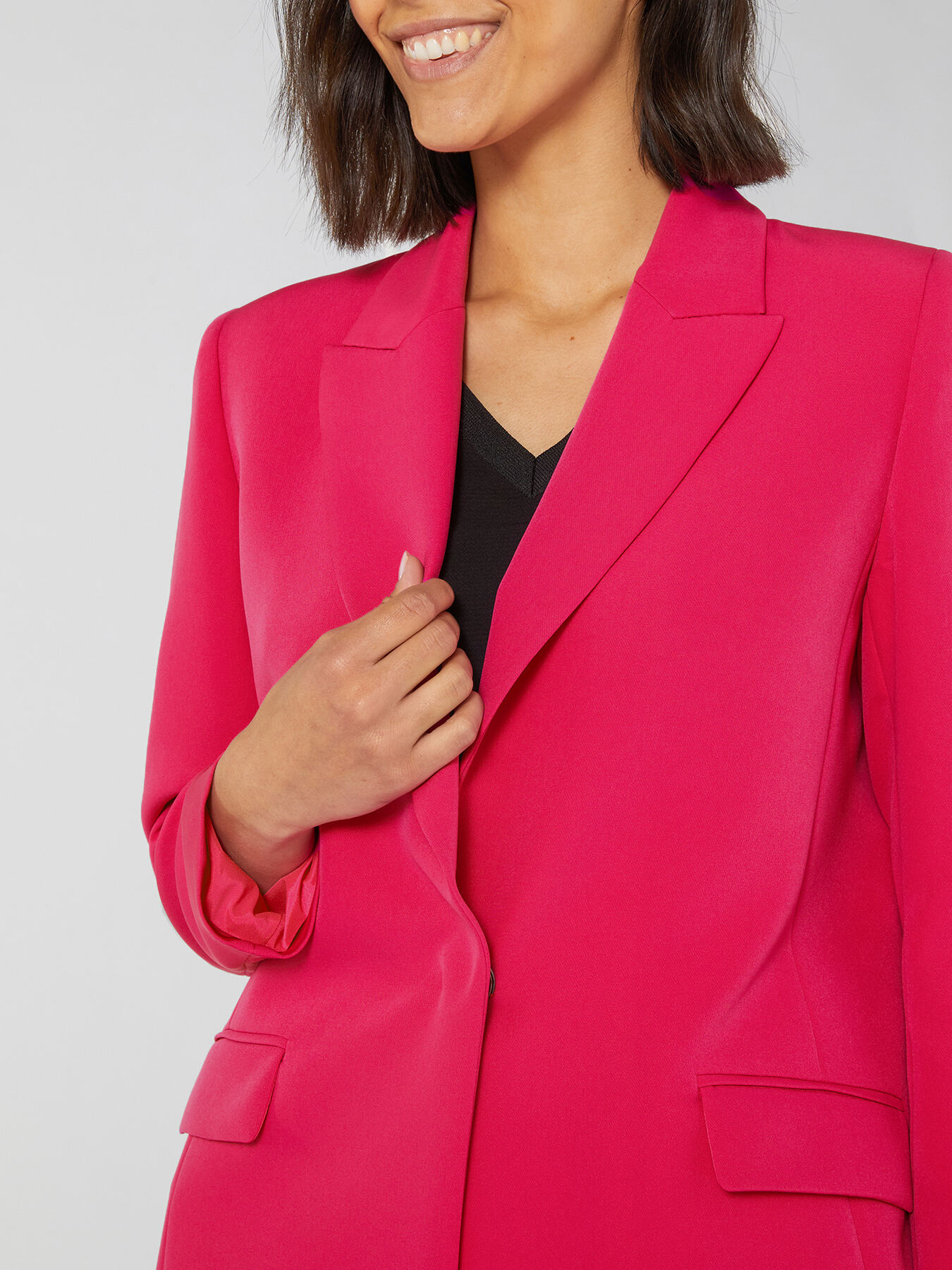 Giacca lunga in cady tecnico stretch image number 3