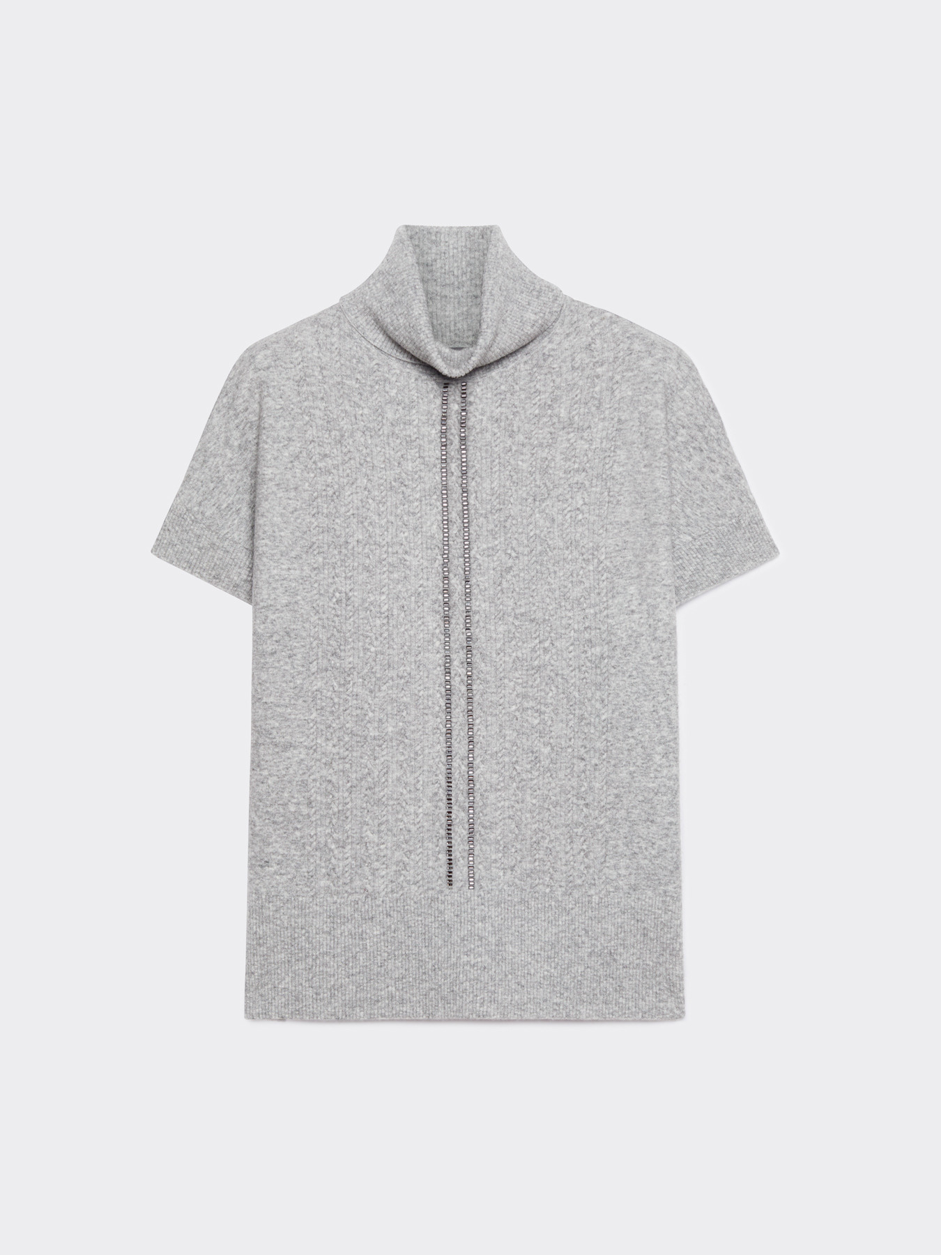 Camisola de mangas curtas com tran&ccedil;as e aplica&ccedil;&otilde;es image number 4