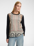 T-shirt bimaterial estampada misto viscose image number 0