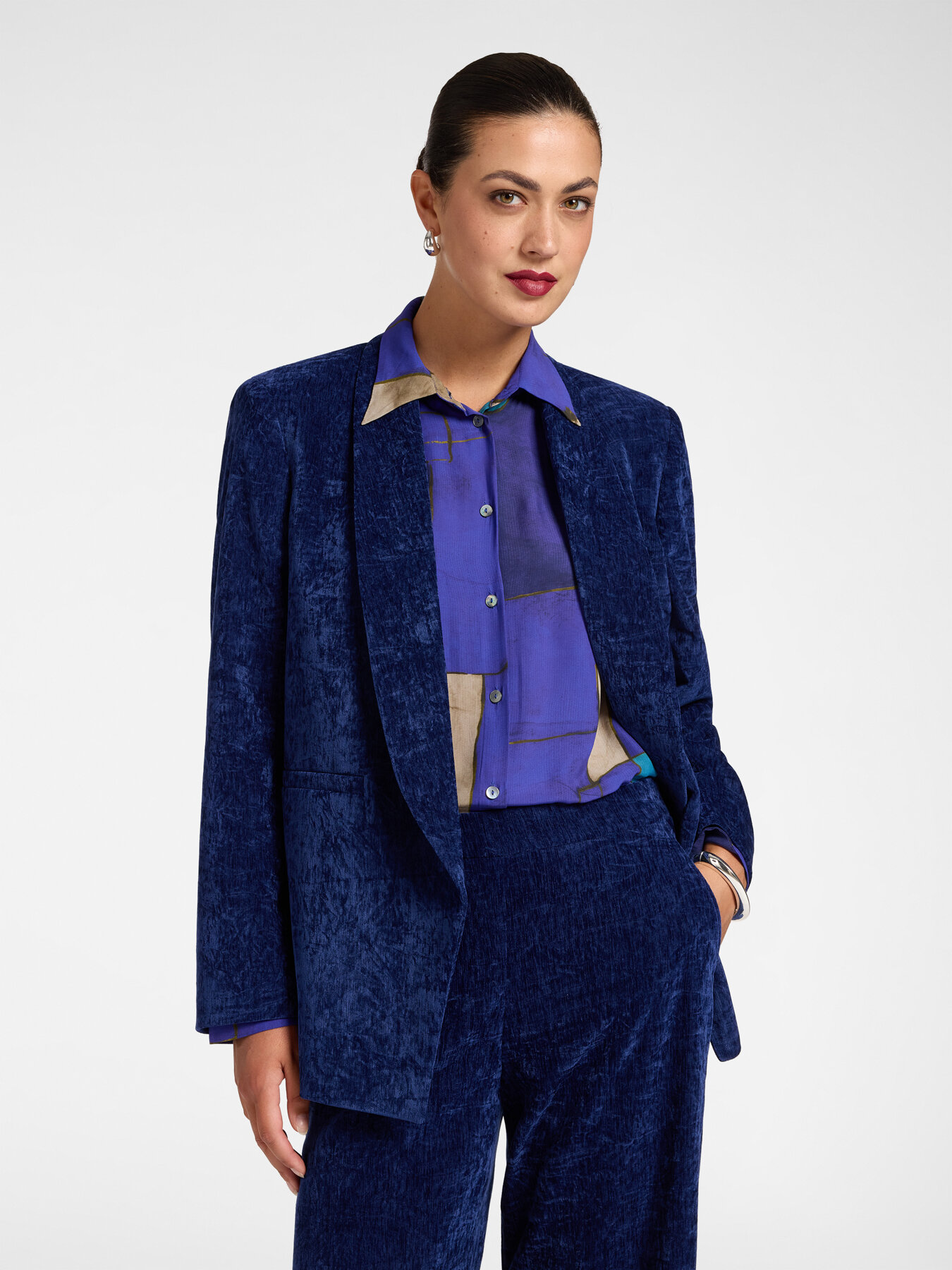 Structured velvet jacket image number 0