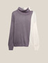 Suéter de mistura de cashmere color block image number 4