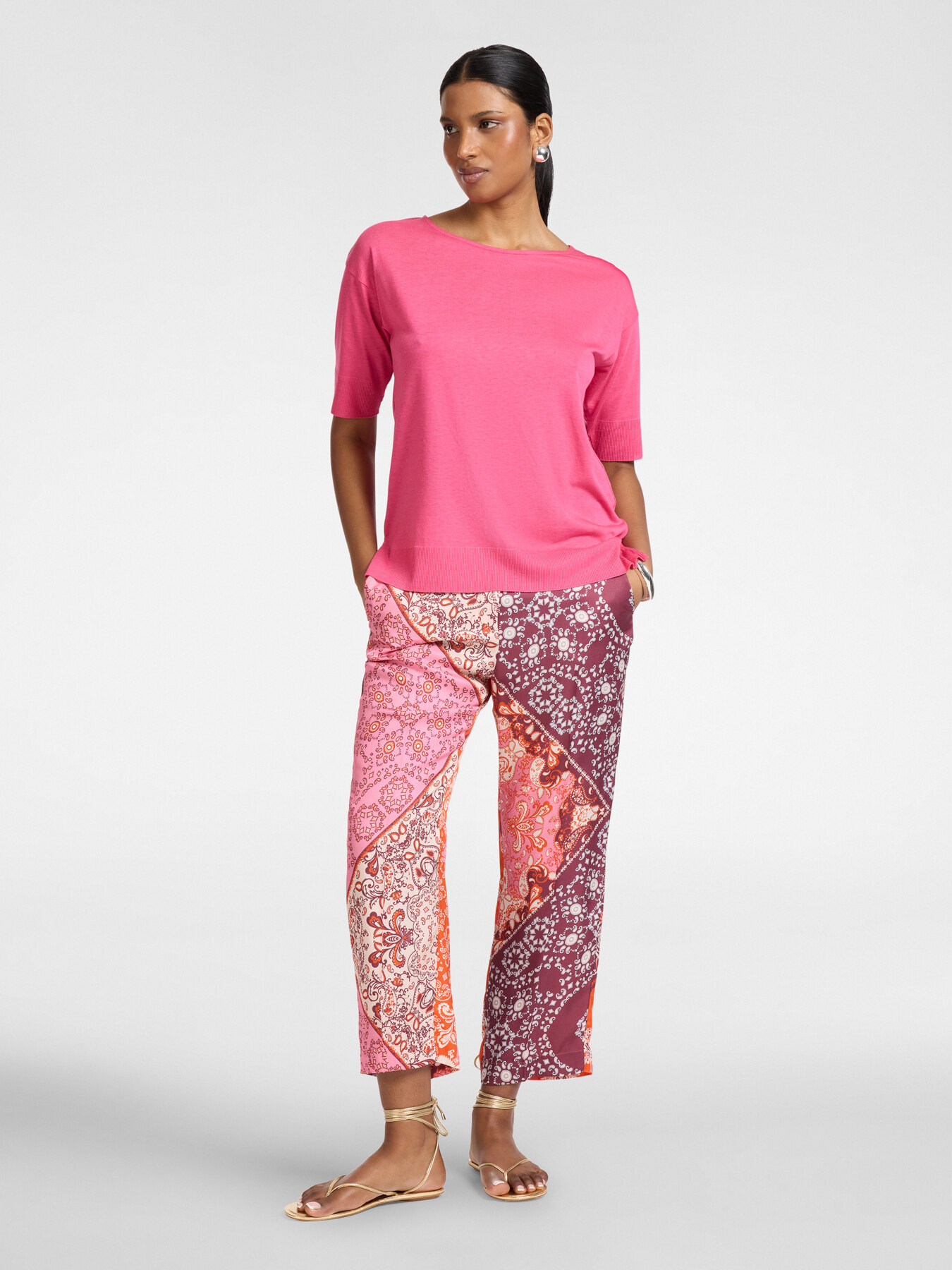 Pantalones estampados de viscosa image number 0