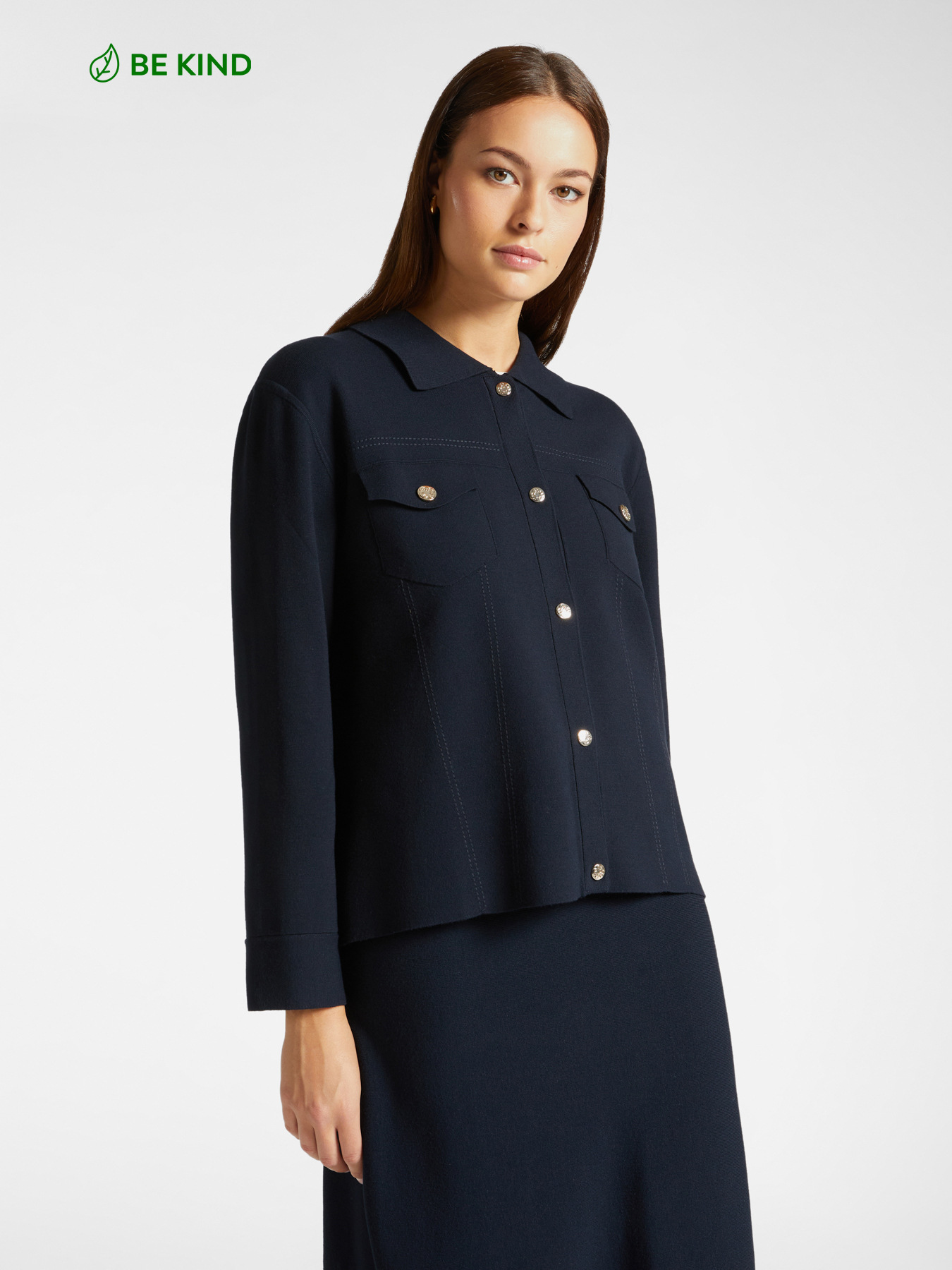 Cardig&atilde; com bot&otilde;es de viscose LENZING&trade; ECOVERO&trade; image number 0