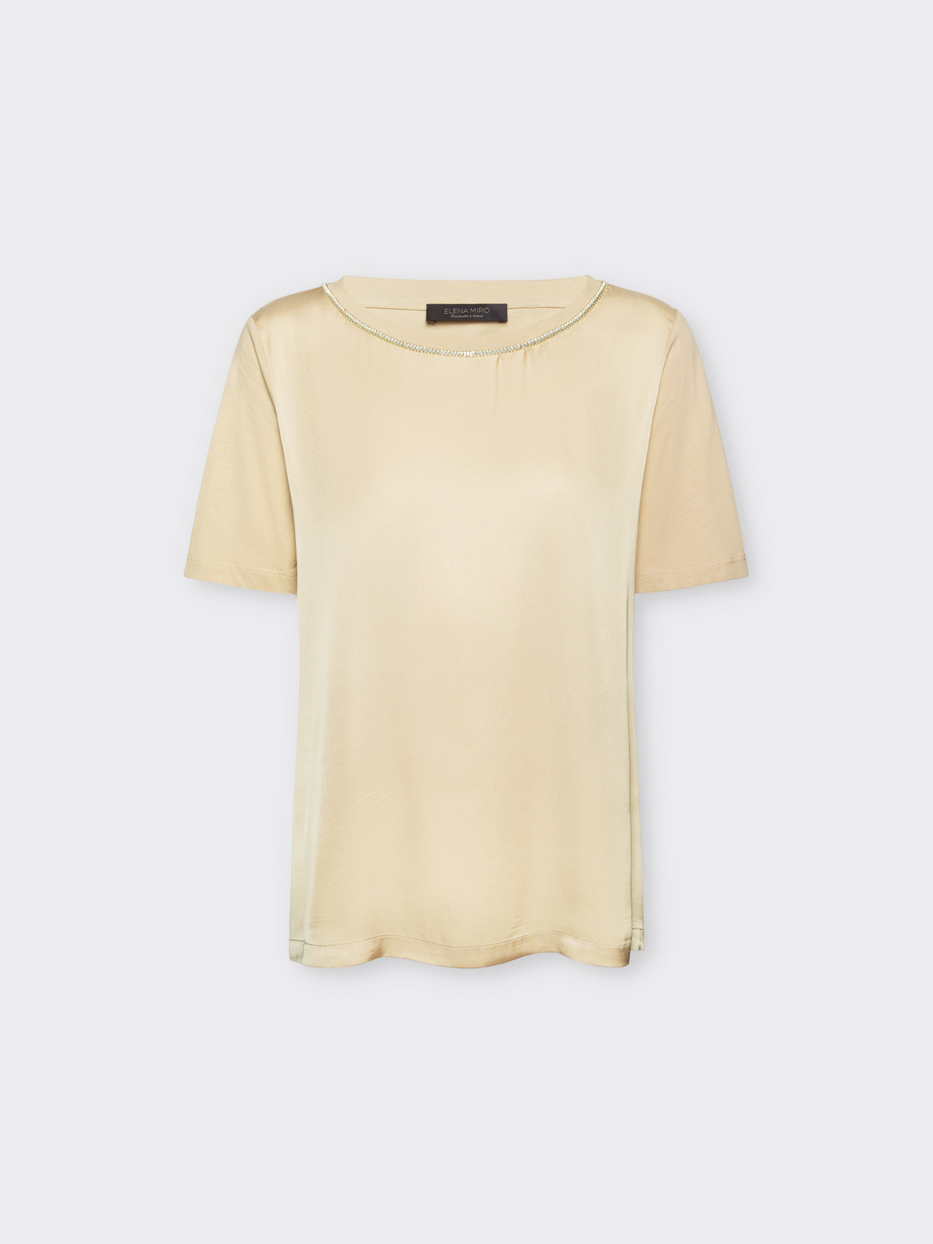 T-shirt con scollo ricamato image number 4