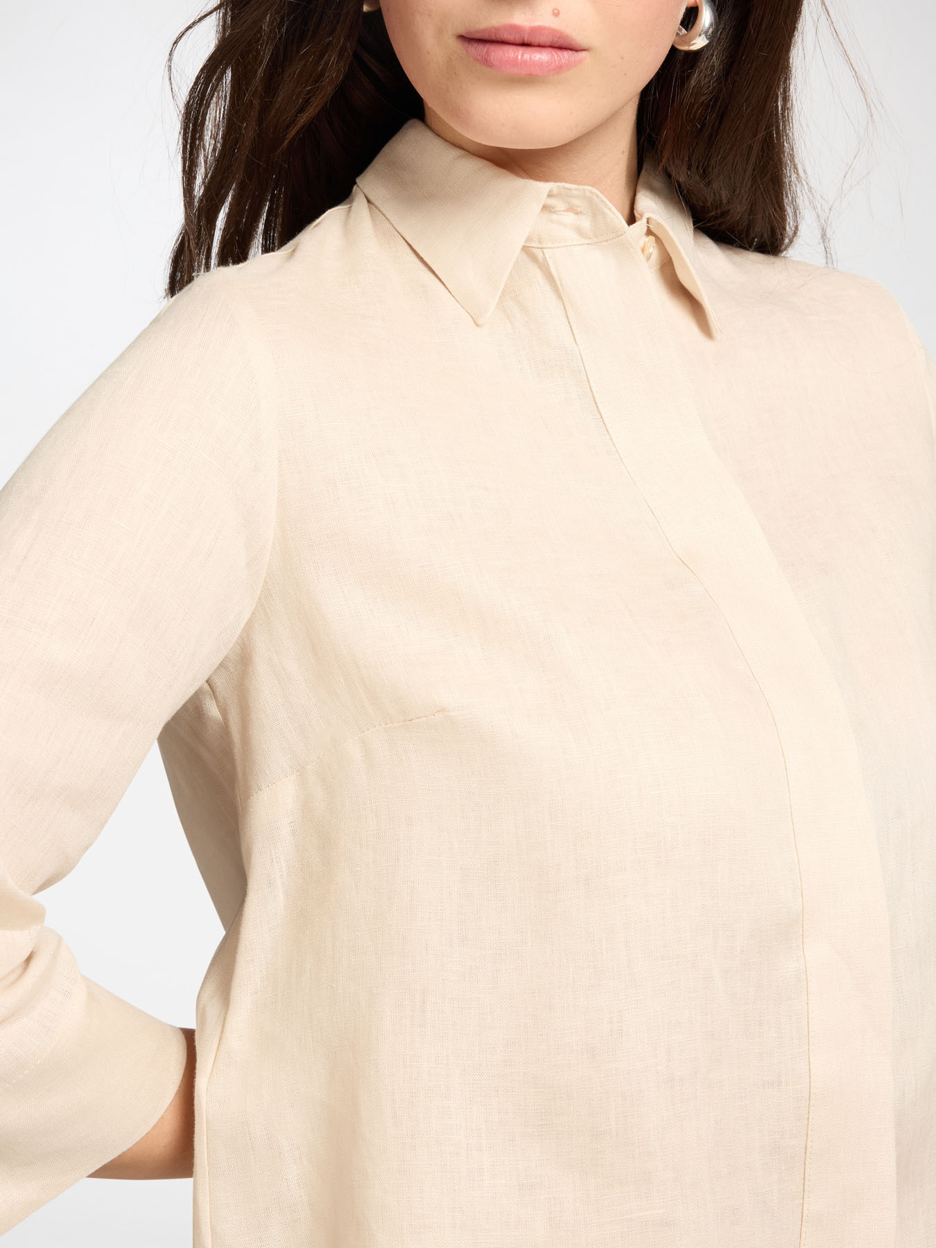 Camicia boxy in lino image number 3