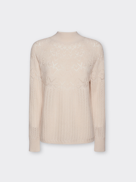 Durchbrochener Pullover aus reiner Wolle