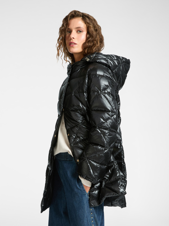 Quilted down jacket with hood