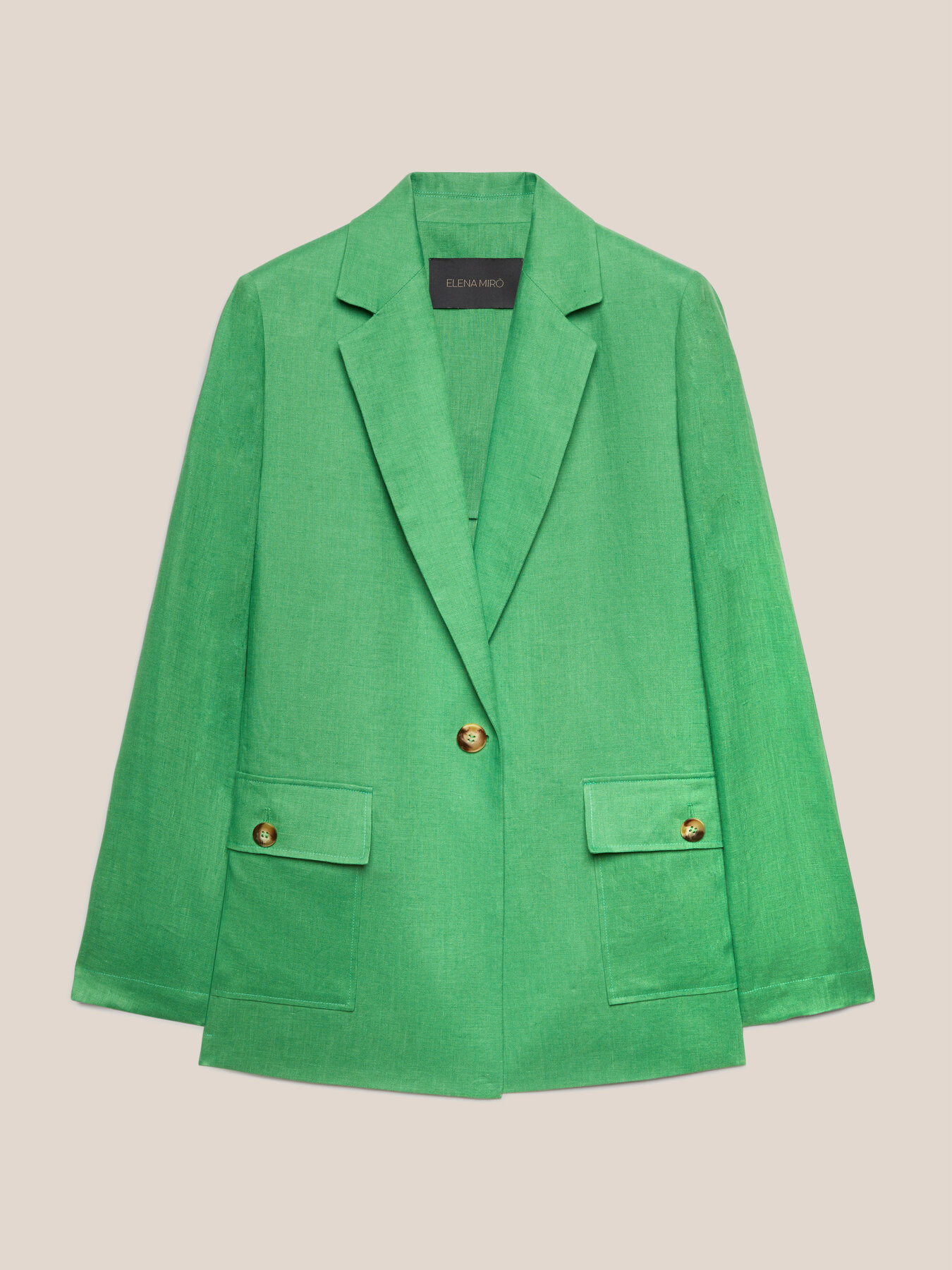 Blazer in lino stile sahariana image number 4