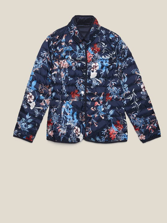 Elenamiro: Reversible down jacket with print Blue_1