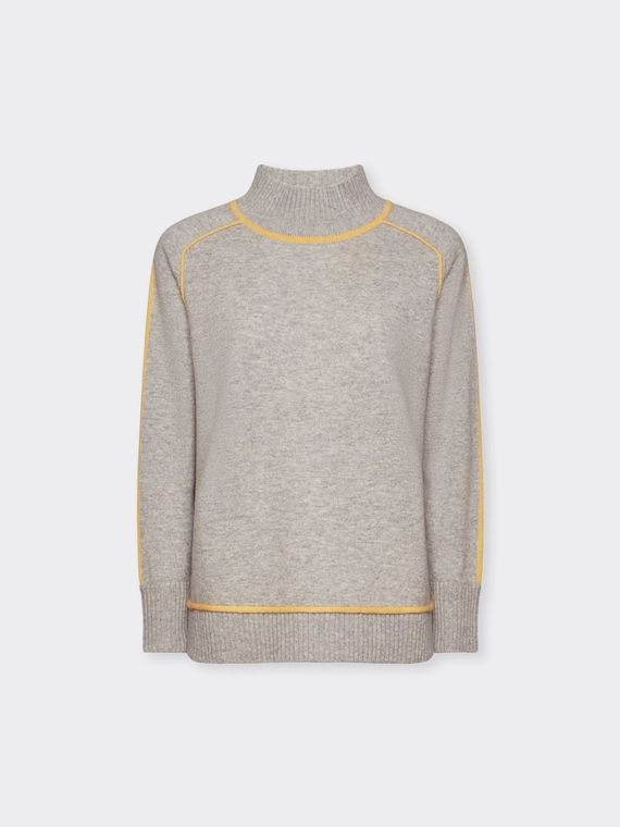 Wool jumper with contrasting edges