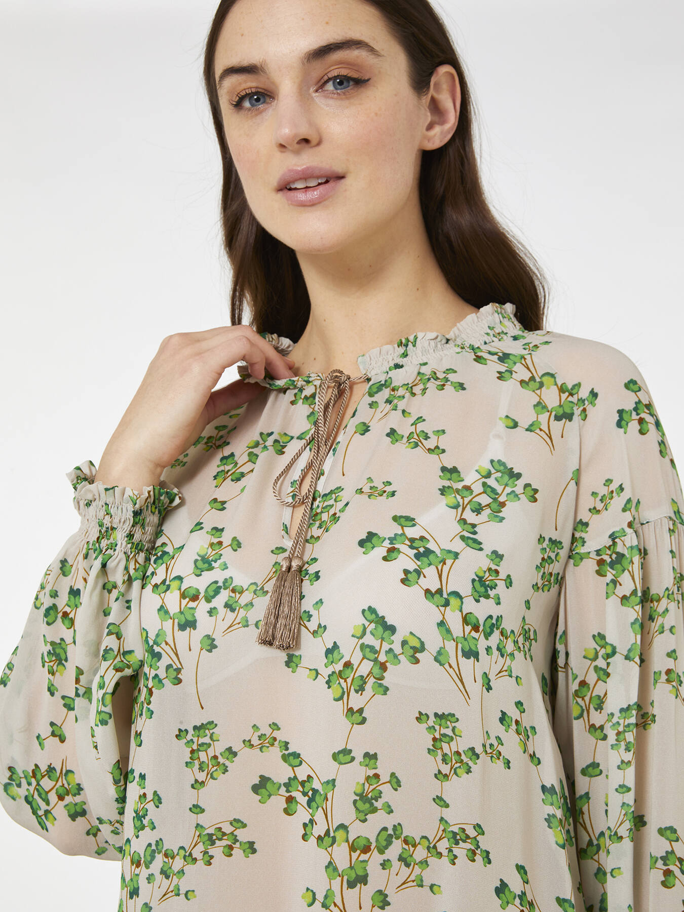 Printed blouse with strings image number 5