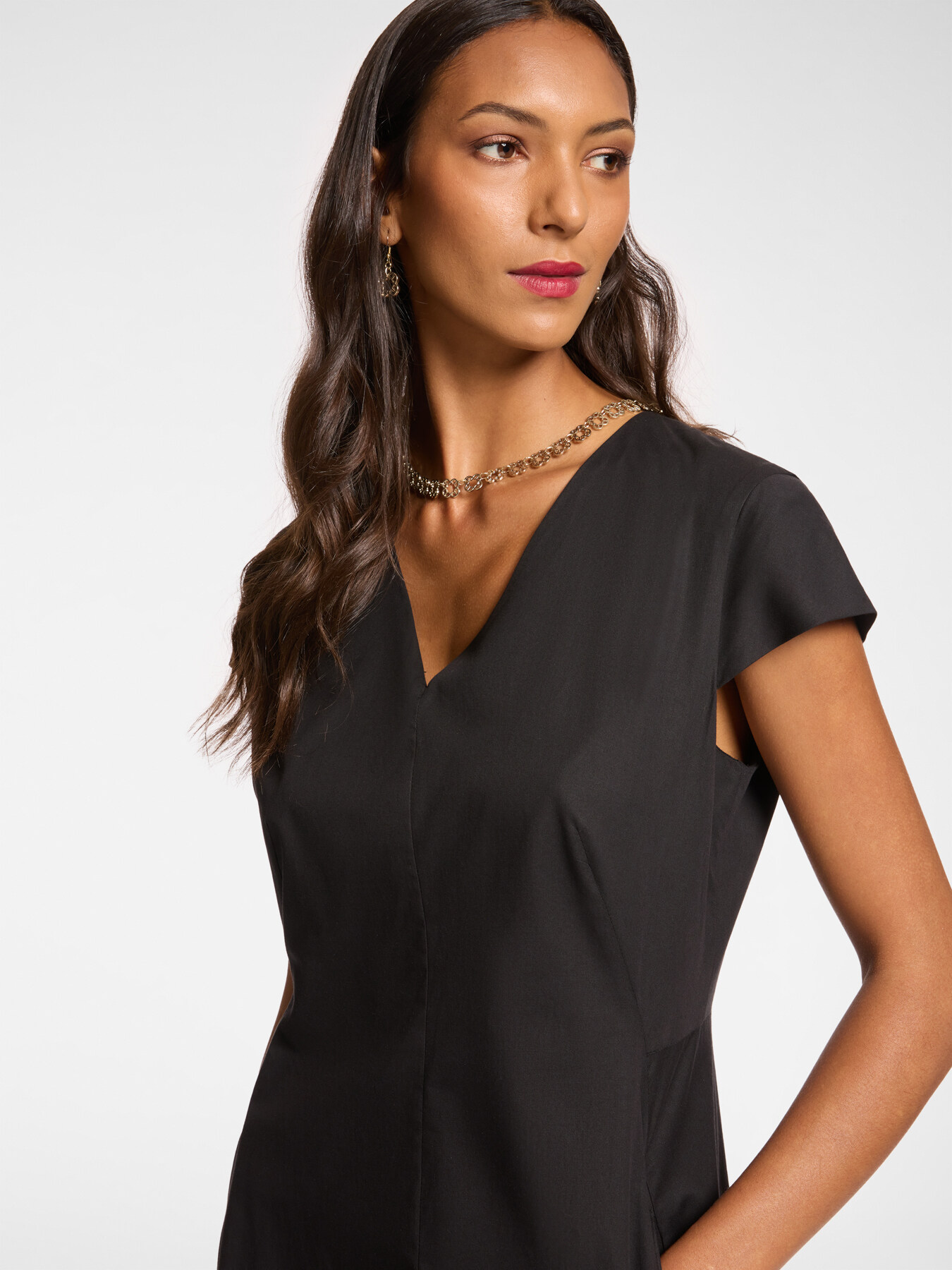 Abito midi con scollo a V image number 3