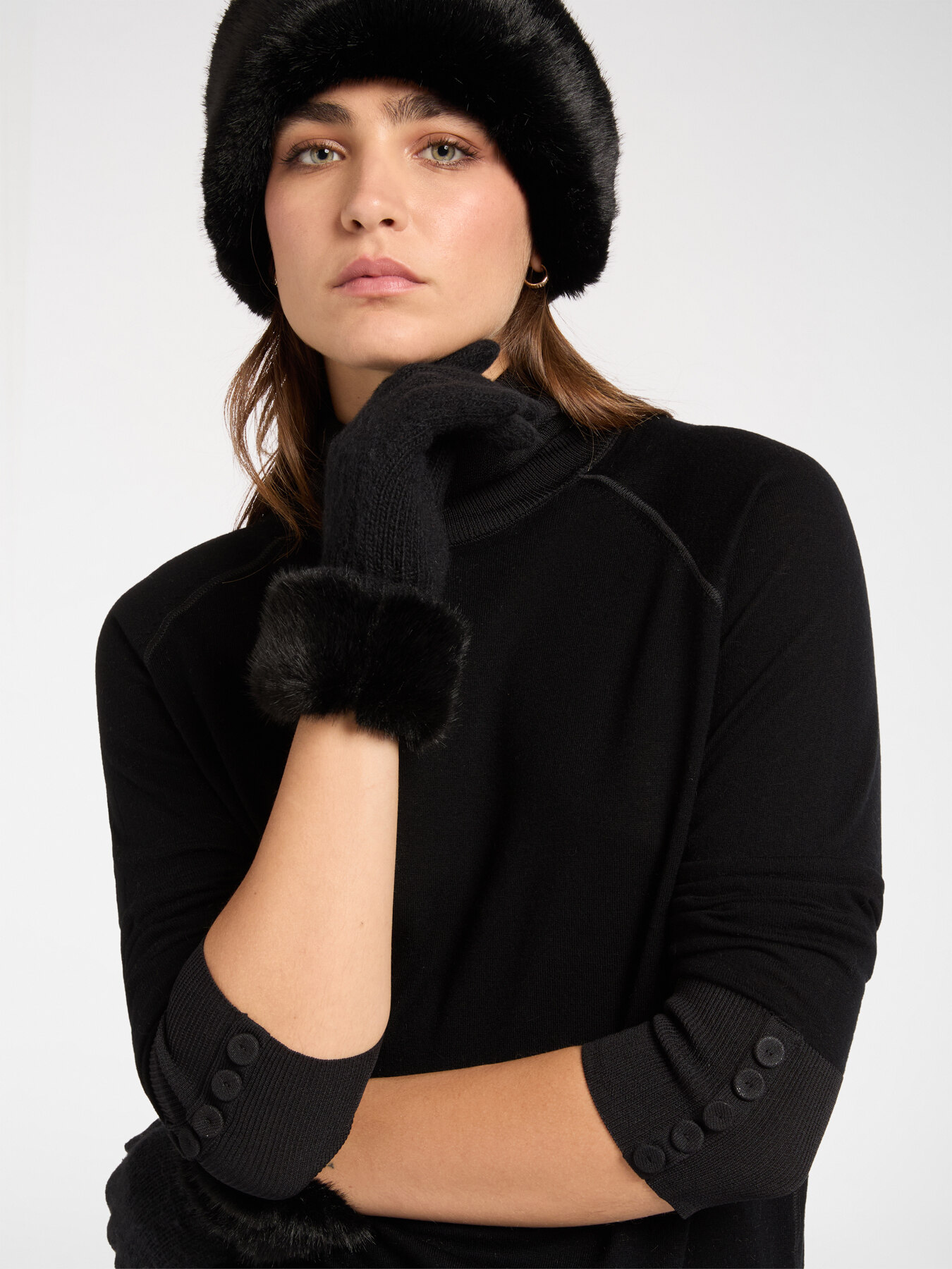 Gants avec bord en fausse fourrure image number 0