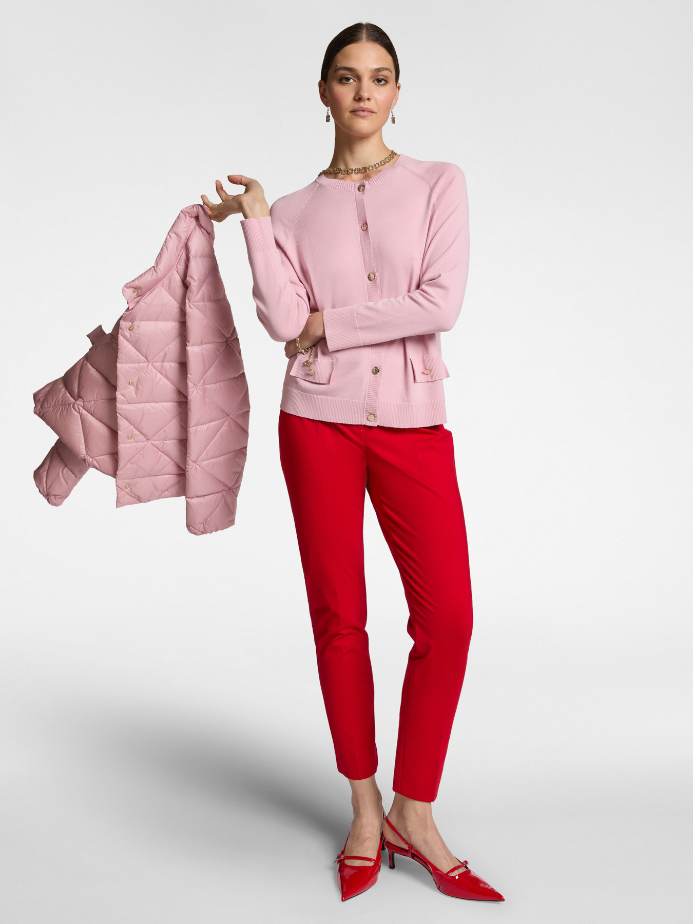 Short cardigan with monogram buttons image number 2