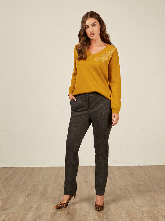 Elenamiro: Cal&ccedil;as skinny estampadas Cinzento_1