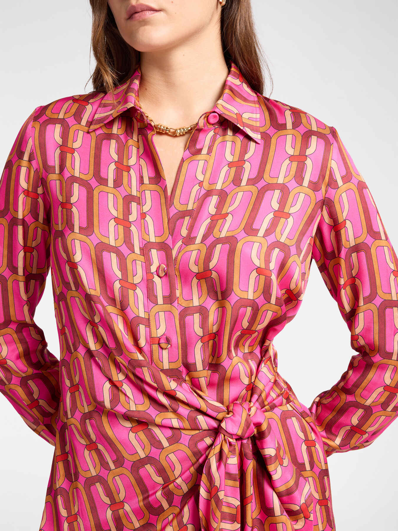Printed wrap dress image number 3