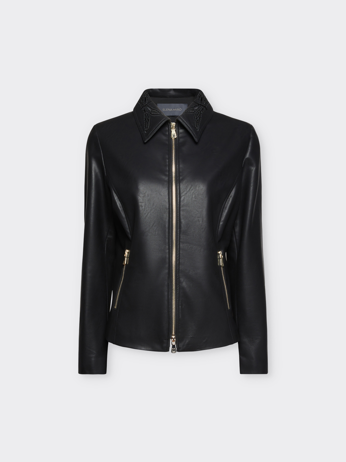 Casaco com fecho de correr e bordado image number 4