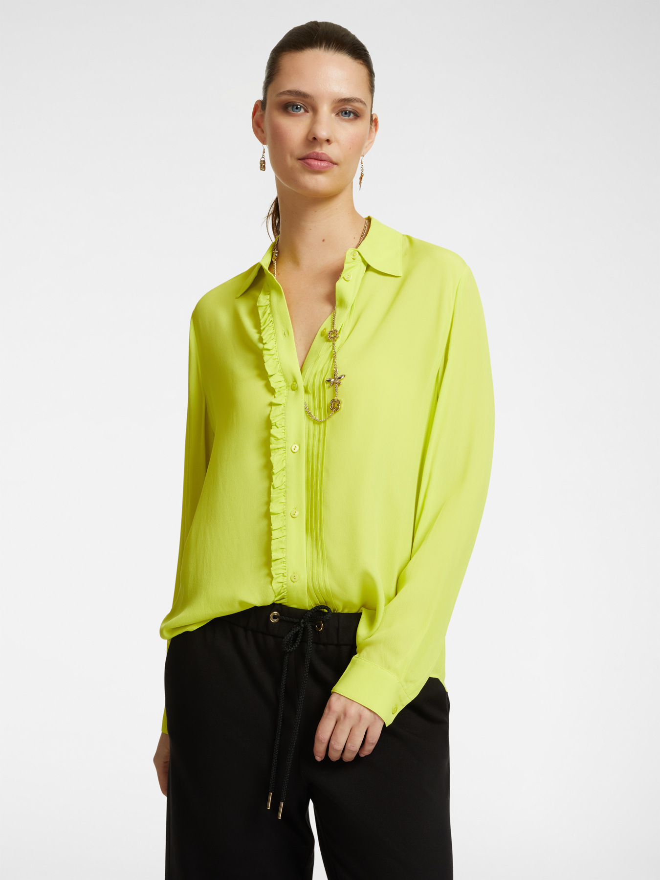 Camisa con borde fruncido image number 0
