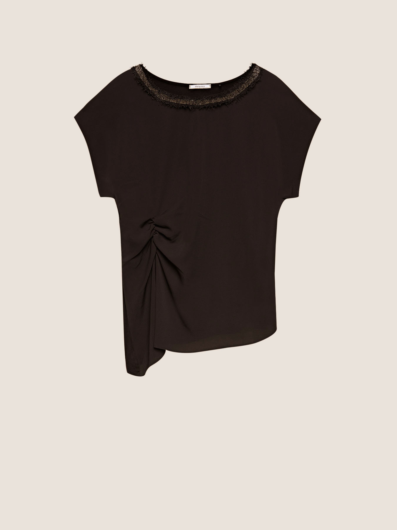 T-shirt with fringed trim image number 3