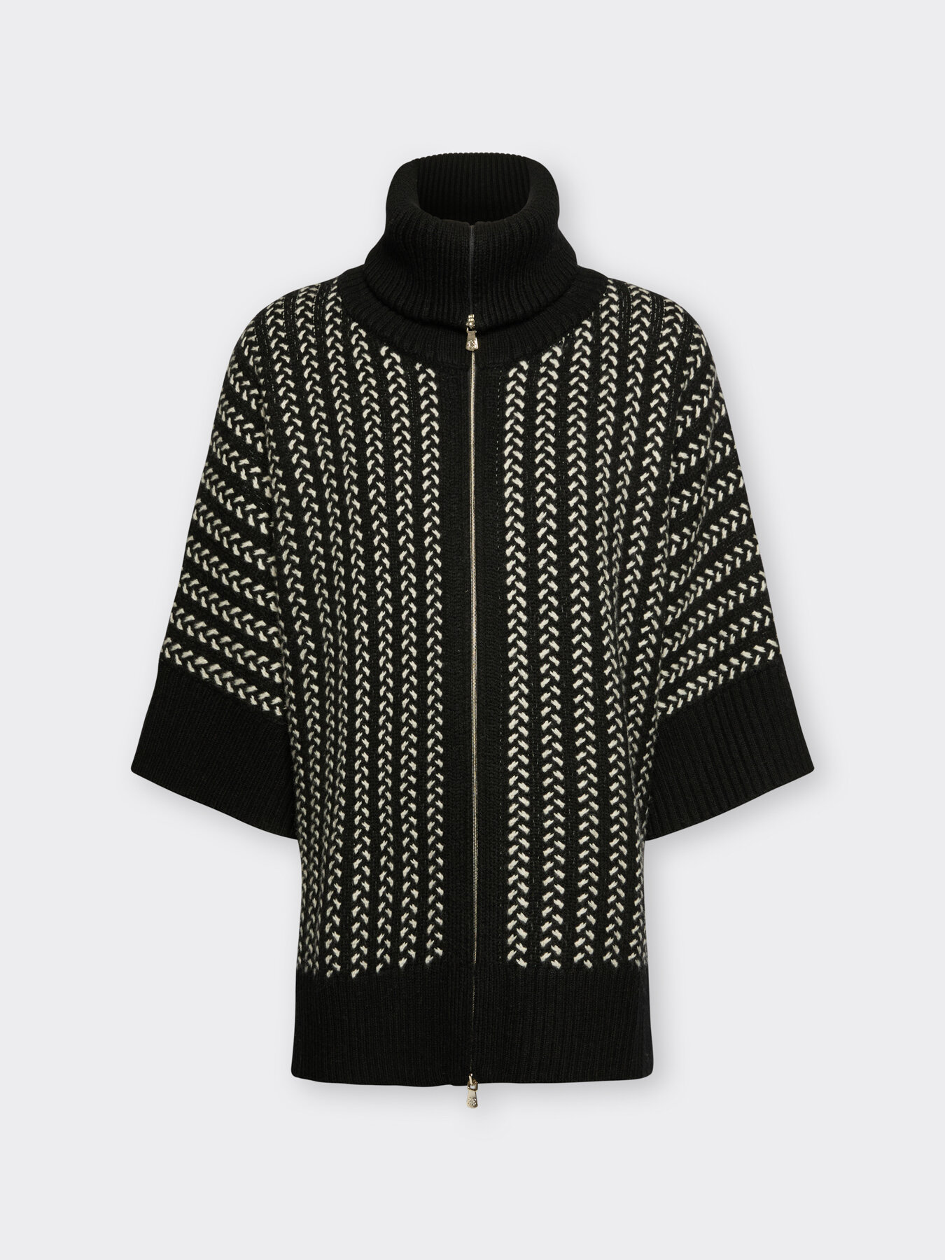 Cardigan a trecce con zip image number 4