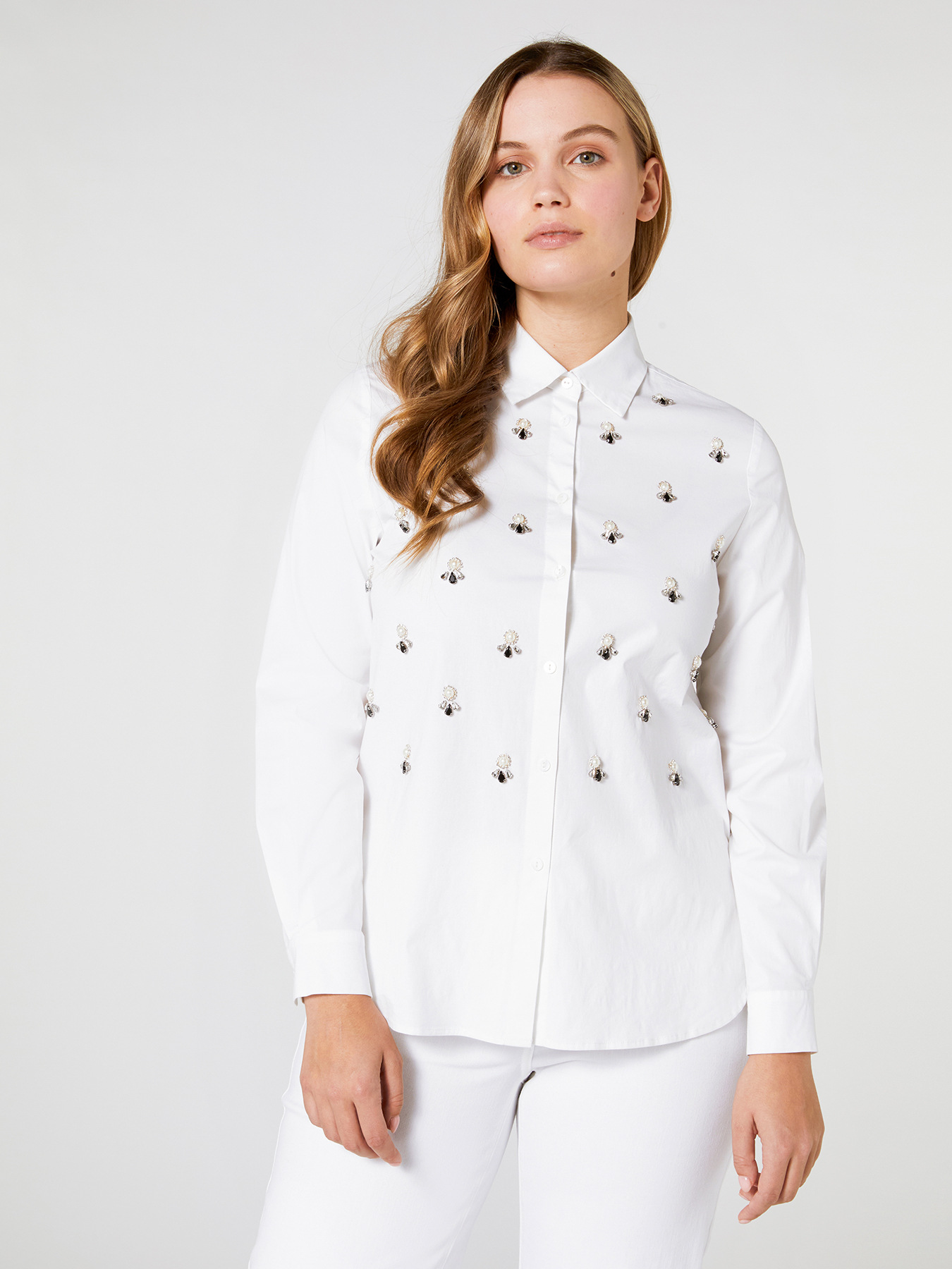 Chemise en coton avec broderie fine image number 3