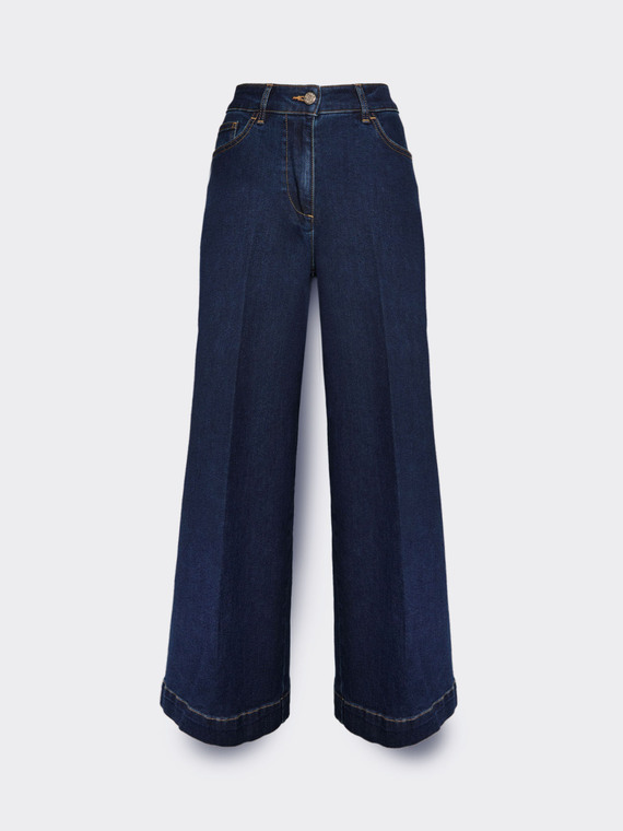 Cropped wide leg jeans