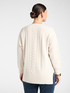 Zopfstrickpullover aus Wolle mit V-Ausschnitt image number 1