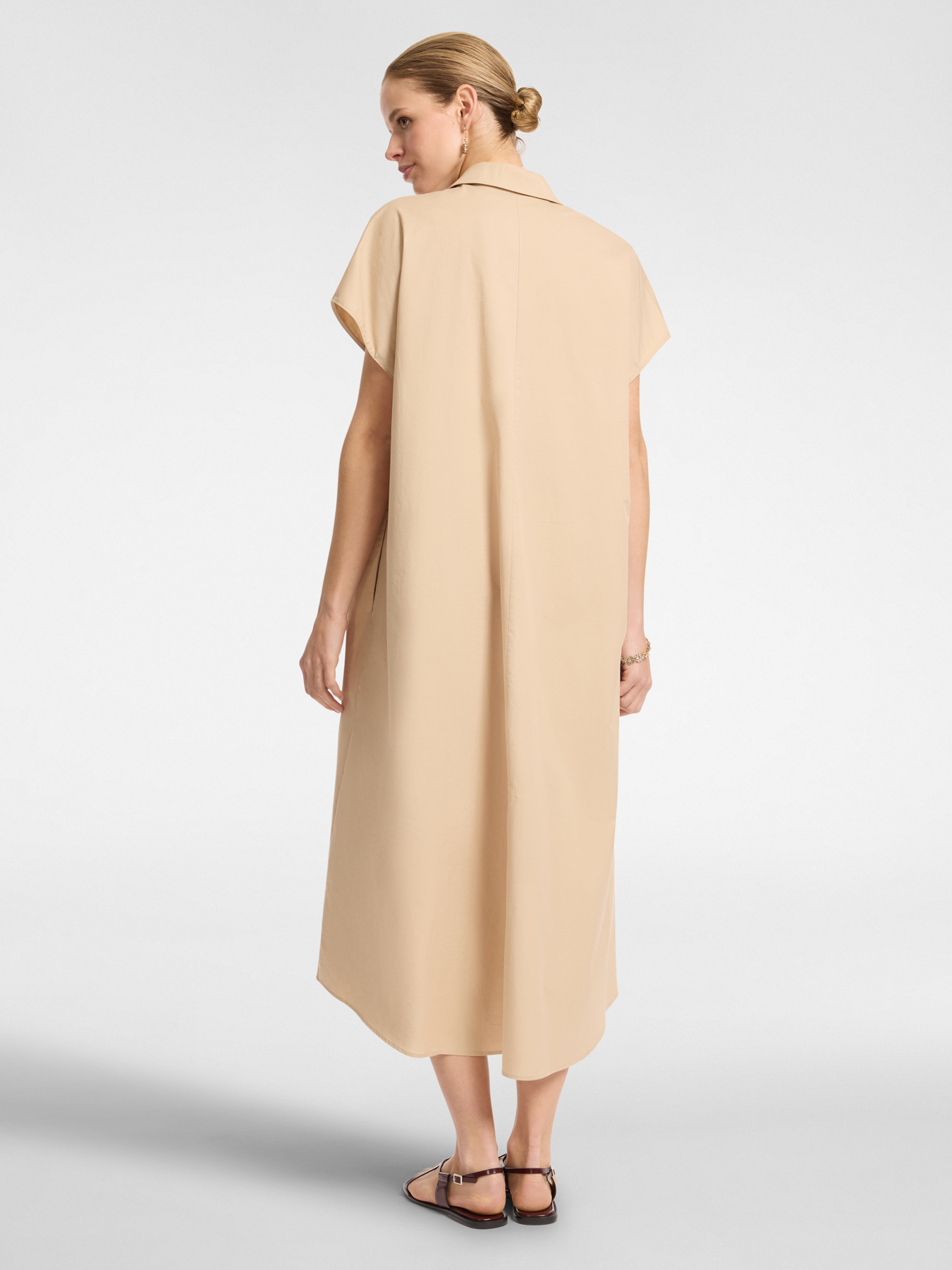 Robe mi-longue en popeline image number 1