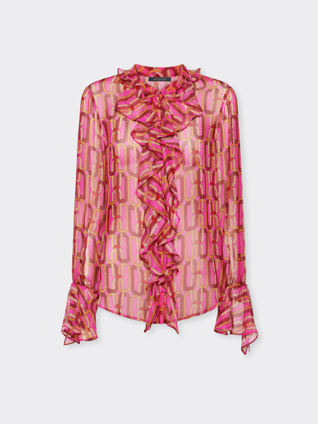 Chemise imprim&eacute;e &agrave; volants