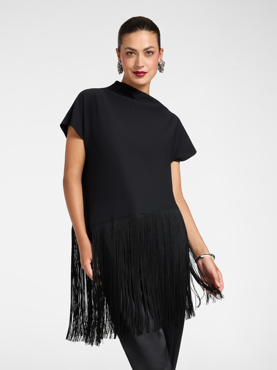 Envers satin top with fringes
