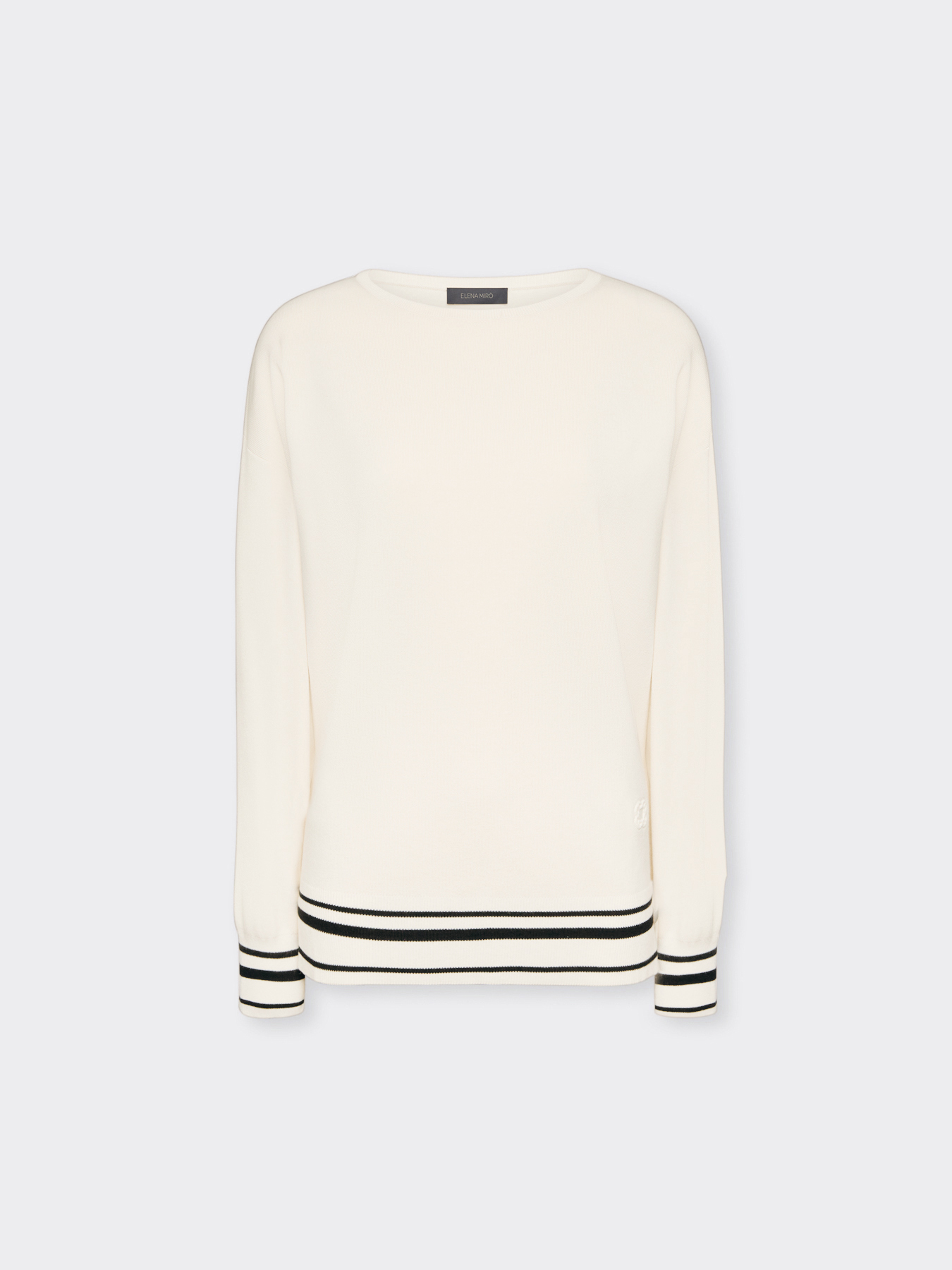 Sweater with striped edges