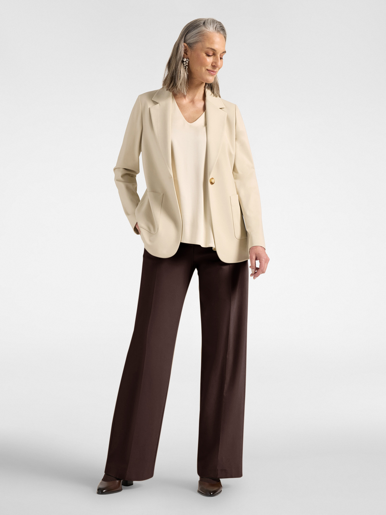 Straight-leg viscose blend trousers image number 0