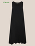 Long dress with ribbed trims image number 4
