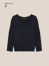 ECOVERO™ viscose sweater with V-neck image number 3