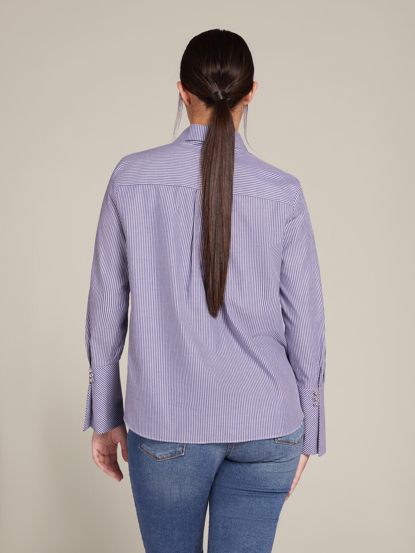 Camicia rigata in cotone image number 1