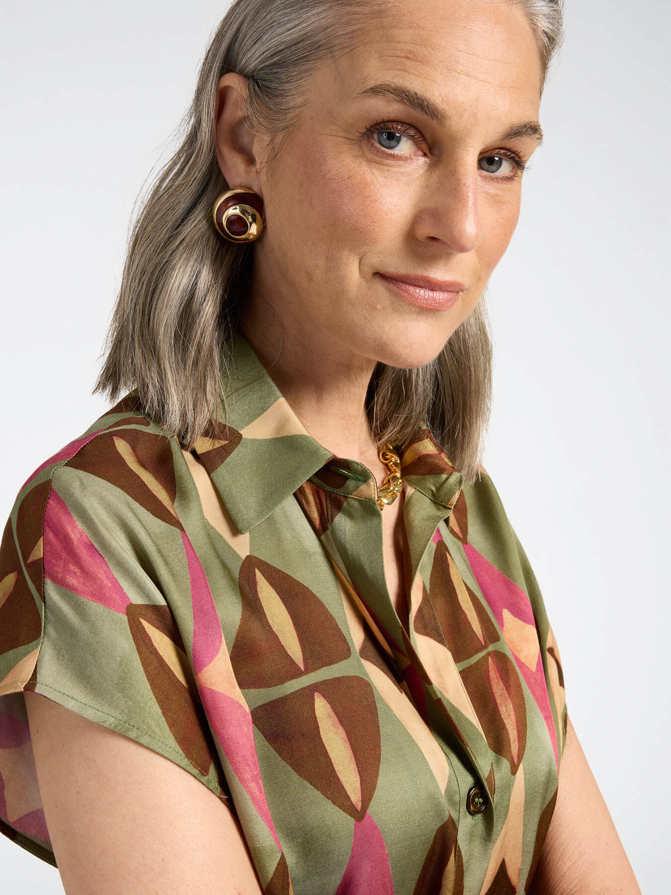 Printed viscose shirt image number 3