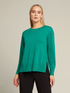 Double sweater in viscose and soft touch sustainable wool image number 2